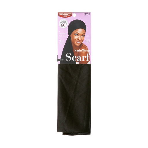 Red By Kiss Satin Wrap Scarf (Black)