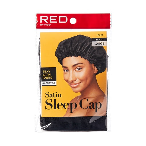 Red By Kiss Silky Satin Sleep Cap Large (Black)