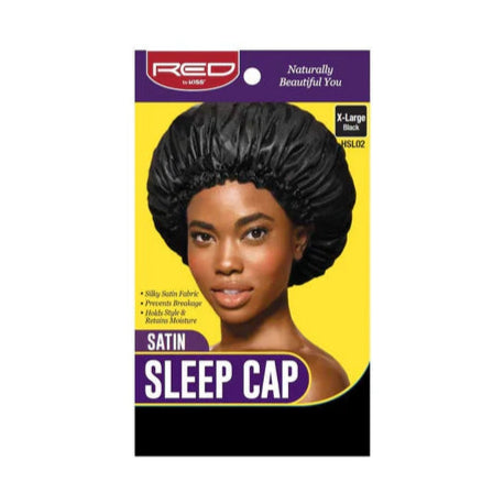 Red By Kiss Silky Satin Sleep Cap X-Large (Black)