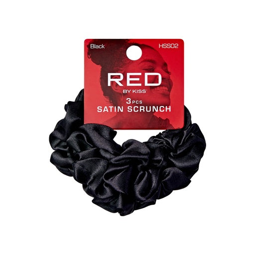 Red By Kiss Satin Black Scrunchie 3pcs