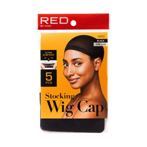 Red By Kiss Stocking Wig Cap 5pcs (Black)
