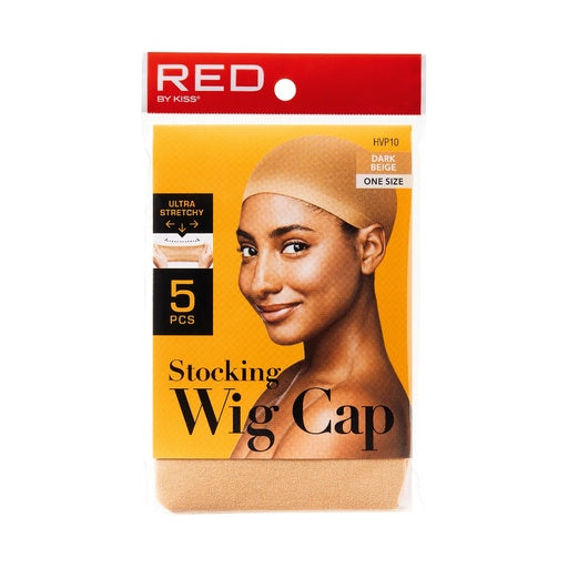 Red By Kiss Stocking Wig Cap 5pcs (Dark Beige)