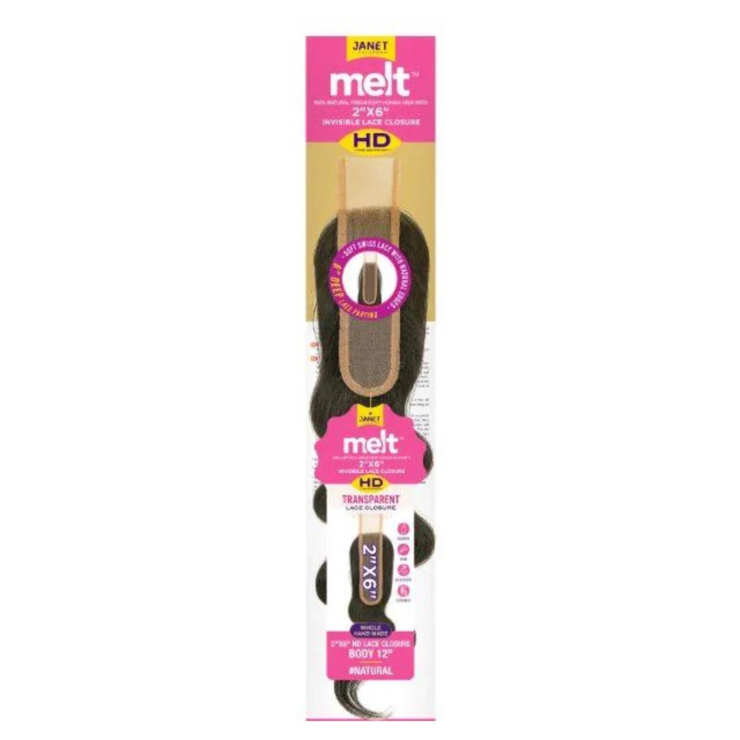 Janet Collection Melt 2x6 HD Lace Closure Body Wave