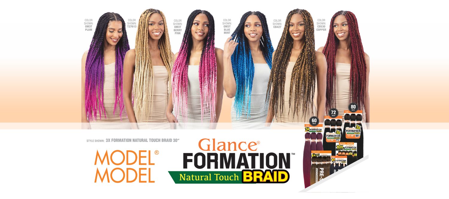 Model Model 3X Glance Formation Natural Touch Pre Stretched Braid Hair 80"