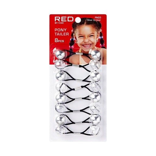 Red By Kiss Kids Ponytailer 8pcs (Silver & Clear)