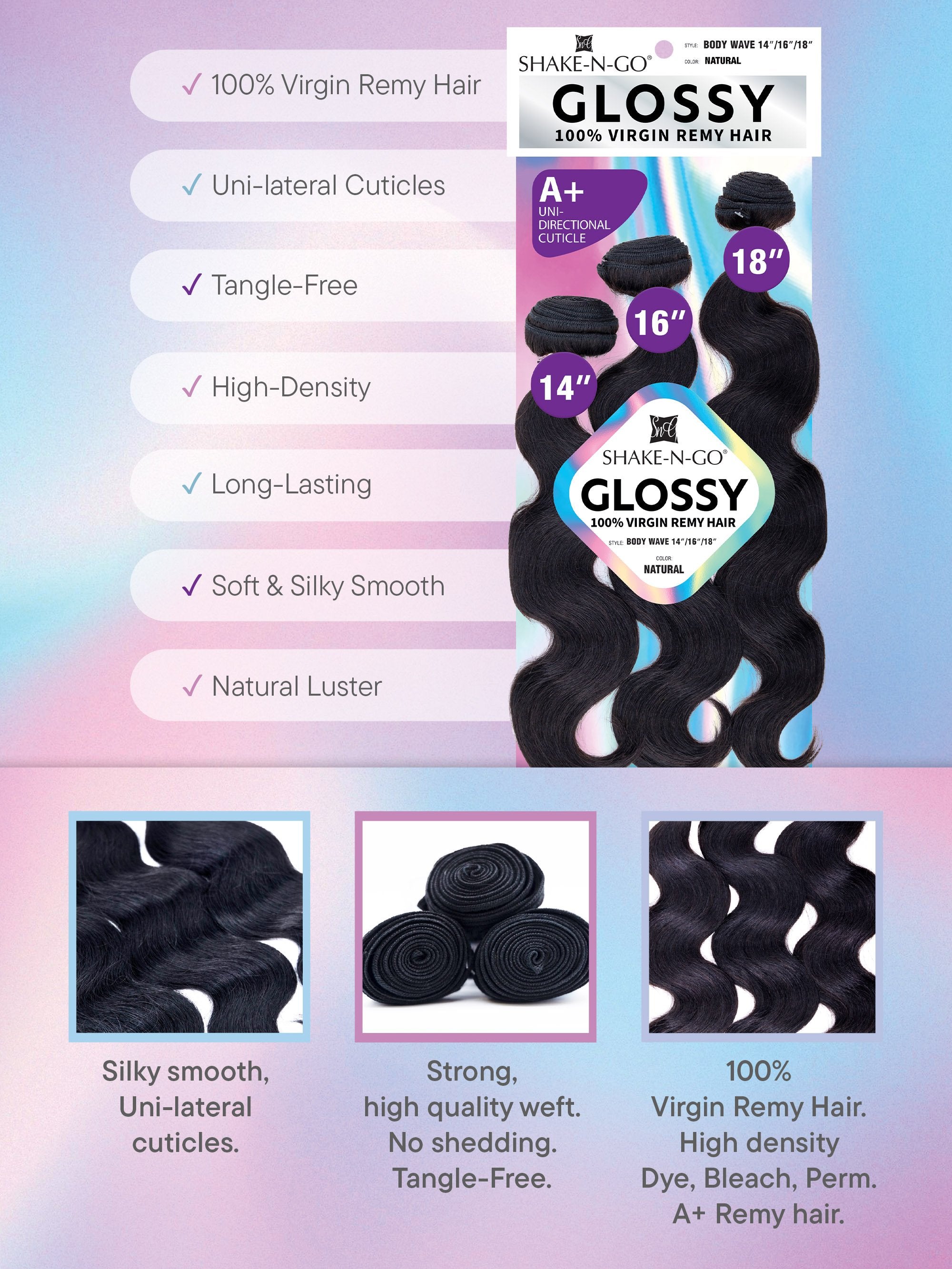 Shake N Go Glossy Deep Wave 100% Virgin Remy Human Hair