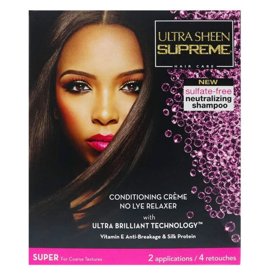 Ultra Sheen Supreme No Lye Relaxer, Conditioning Hair Creme Kit Super