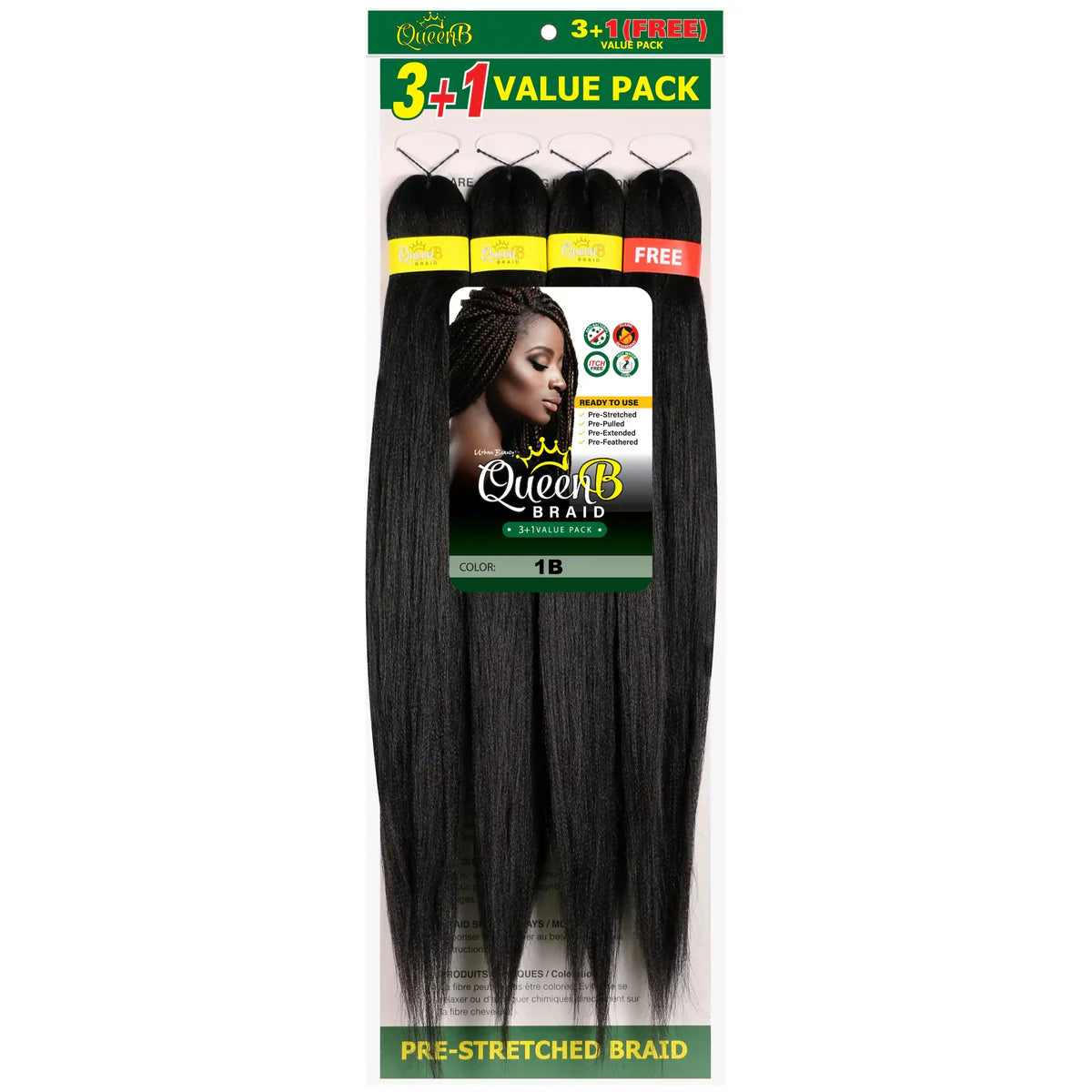 Urban Beauty Queen B 3+1 Pre-Stretched Braid Hair 50"