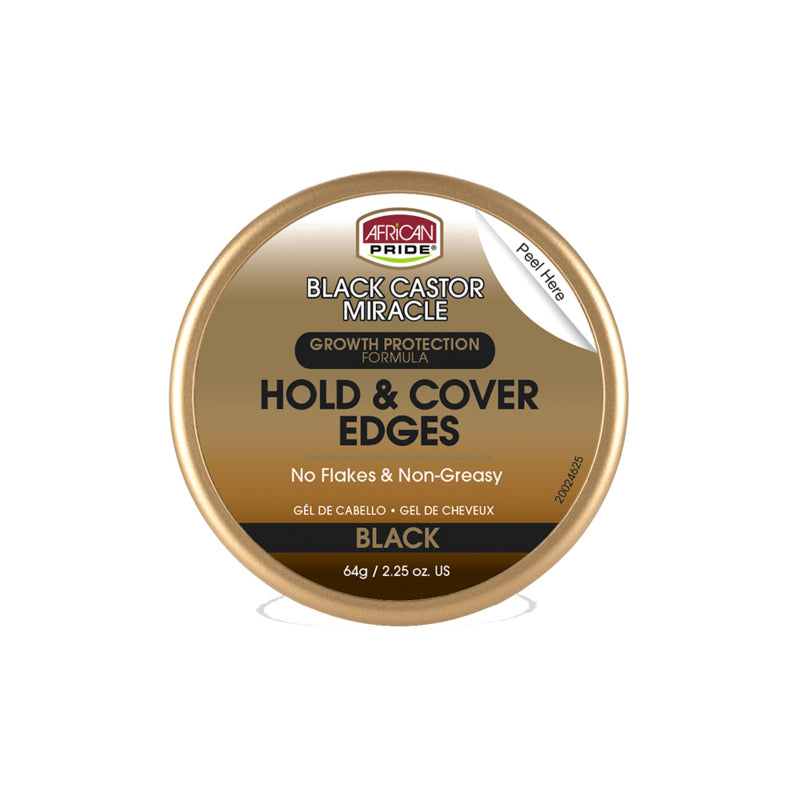 African Pride Black Castor Miracle Hold & Cover Edges  2.25oz