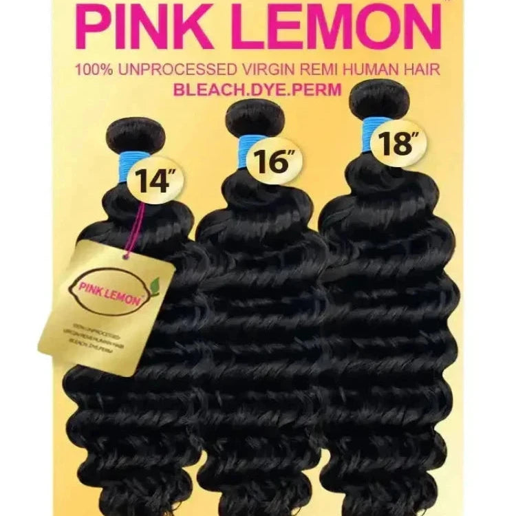Pink Lemon Deep Wave 100% Unprocessed Virgin Remi Human Hair